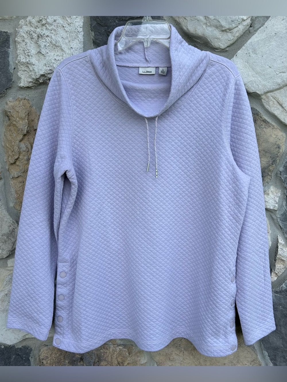L.L. Bean Softlight Quilted Pullover Size L Lavender Purple Soft Casual Layer